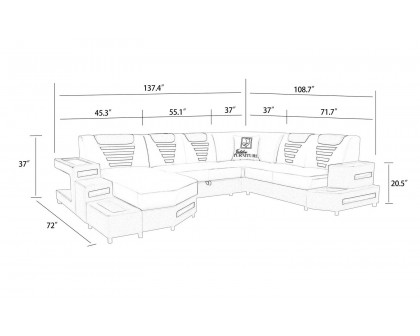 Jubilee - Vega Modern U-Shape Right Hand Facing Sectional