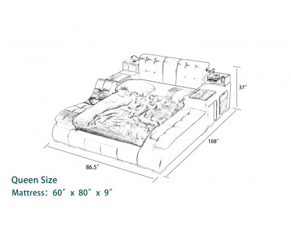 Jubilee - Maysun All In One Smart Right Hand Facing Bed with Massage Lounge Chaise