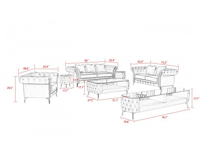 Jubilee - Lenmus Tufted Sofa Set