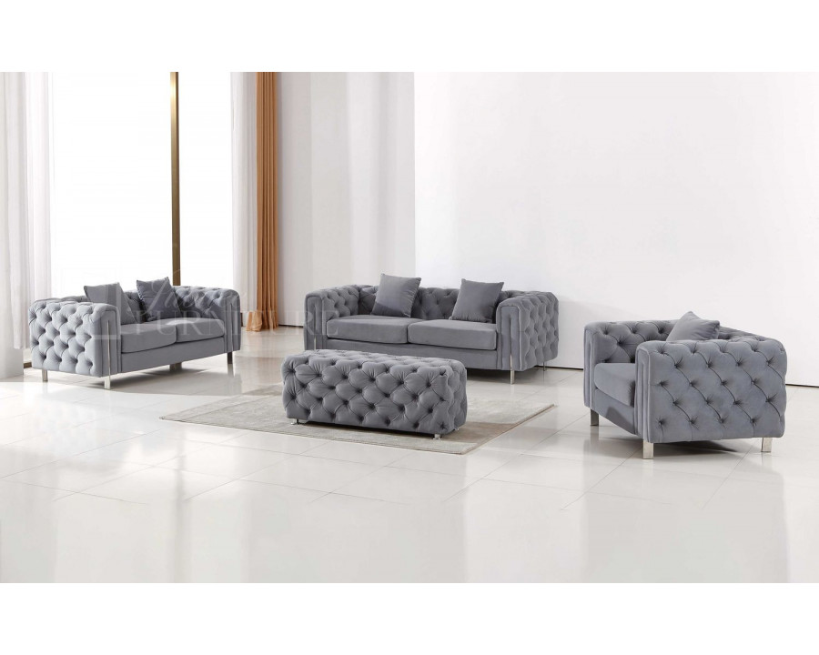 Jubilee Mayulay Tufted Sofa Set - Gray, Fabric