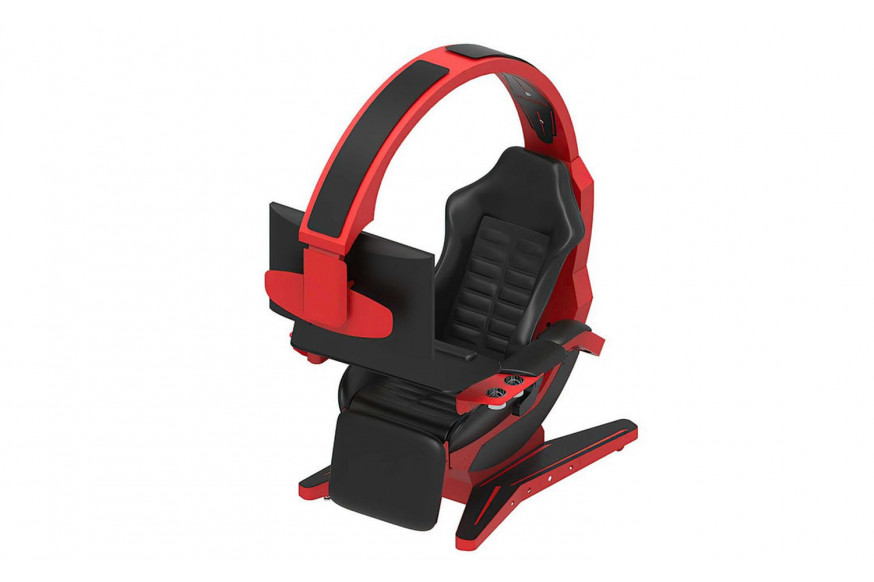 Jubilee™ Hamish Ultimate Working and Gaming Computer Desk with Recliner - Red/Black