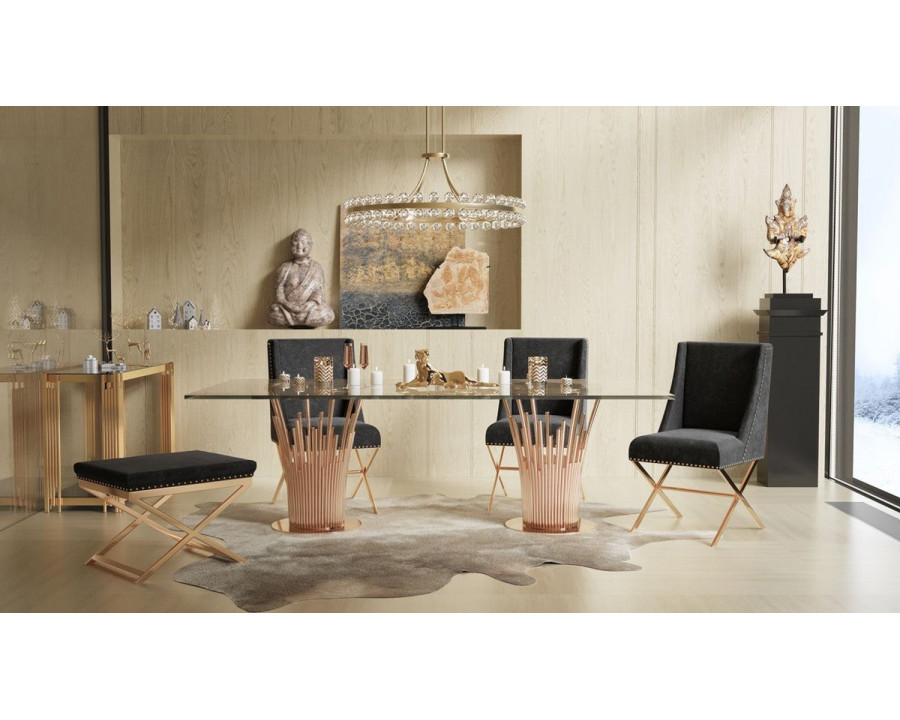 Jubilee - Axer Modern Dining Table in Glass/Rosegold