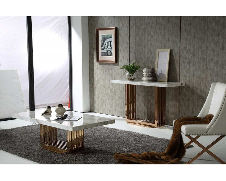 Jubilee - Sia Modern Coffee Table in Marble/Rosegold