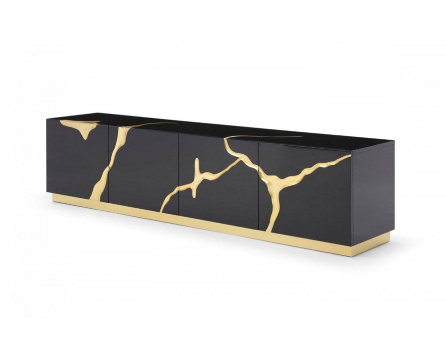 Jubilee - Ashton Modern TV Stand in Black/Gold