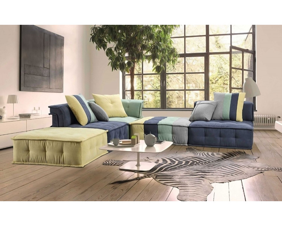 Jubilee - Tungfu Modern Sectional in Multicolor, Fabric