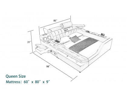 Jubilee - Athena Modern Multifunctional Smart Right Hand Facing Bed