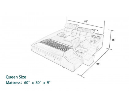 Jubilee - Sheffield Modular Modern Multifunctional Smart Right Hand Facing Bed