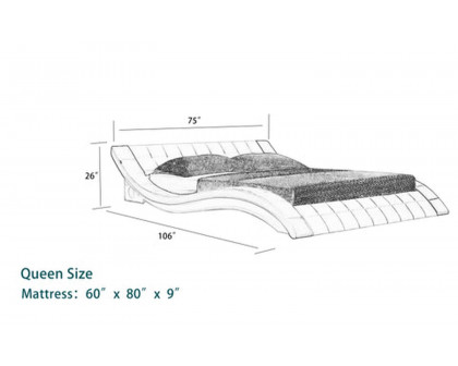 Jubilee - Sunna Curved Modern Platform Smart Bed with Led