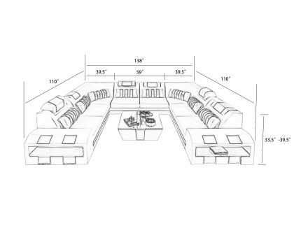 Jubilee - Cosmo Xl U-Shape Modern Sectional with Led