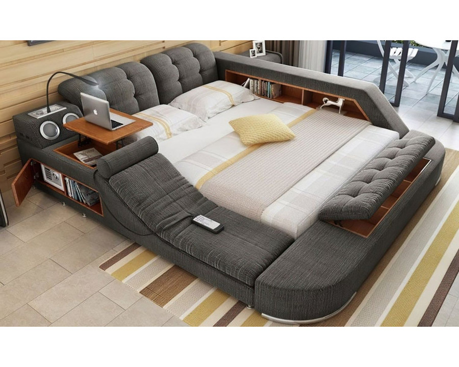 Jubilee - Valory Tech Smart Ultimate Bed in Dark Gray, Fabric