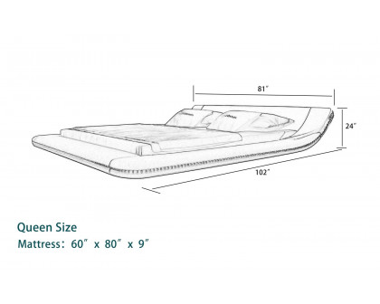 Jubilee - Tavia Modern Minimalist Bed with Leds