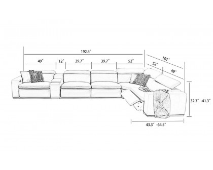 Jubilee - Janet Modern Sectional with Recliner