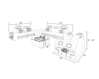 Jubilee - Cosmo Modern Sofa Set with Led