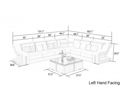 Jubilee - Lisa Corner Right Hand Facing Sectional with Led