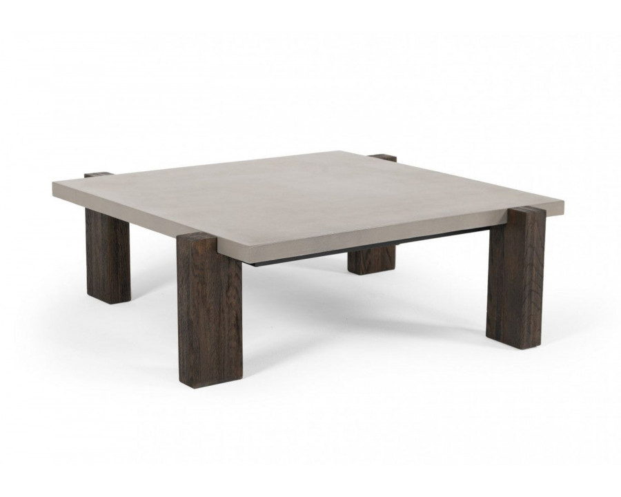 Jubilee - Arezzo Square Coffee Table in Dark Gray/Walnut