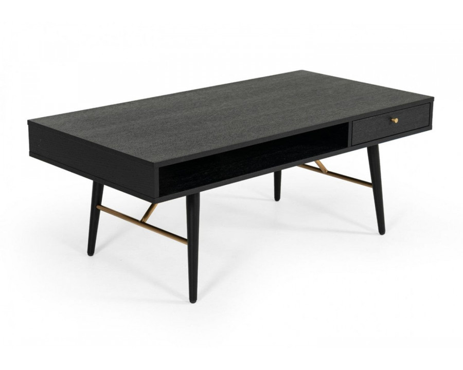 Jubilee - Chieti Modern Coffee Table in Black Oak/Gold