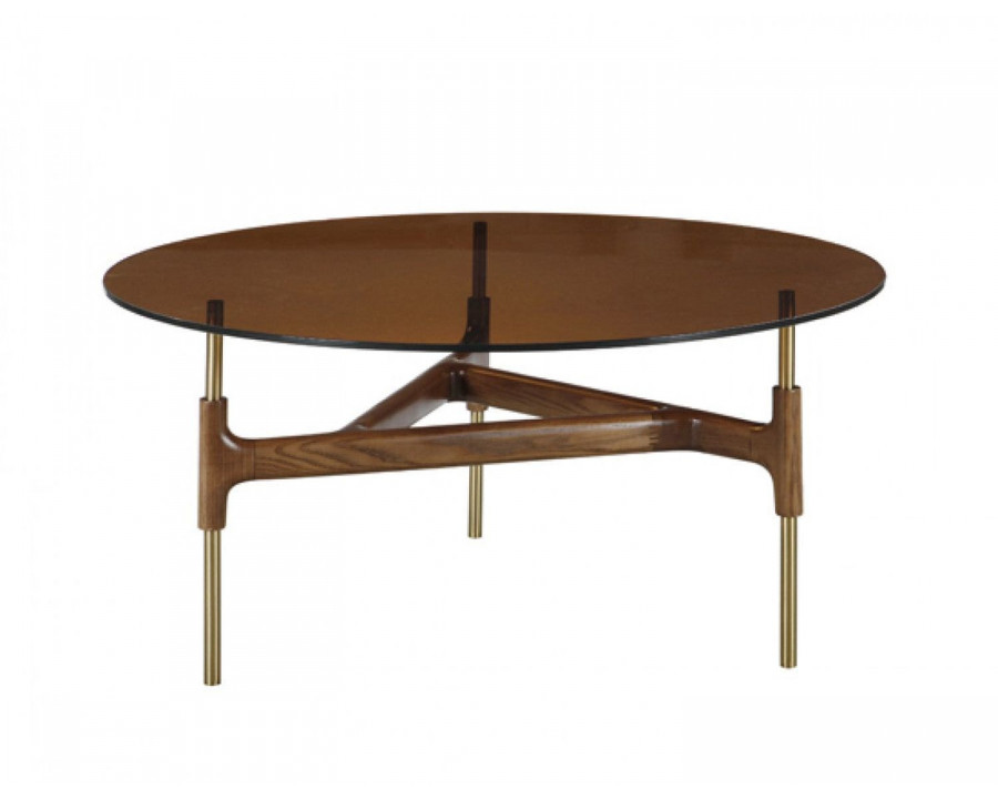 Jubilee - Monopoli Modern Round Coffee Table in Walnut