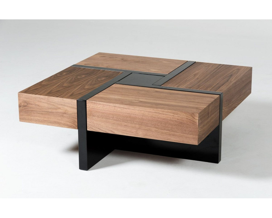 Jubilee - Paola Modern Square Coffee Table in Walnut/Black