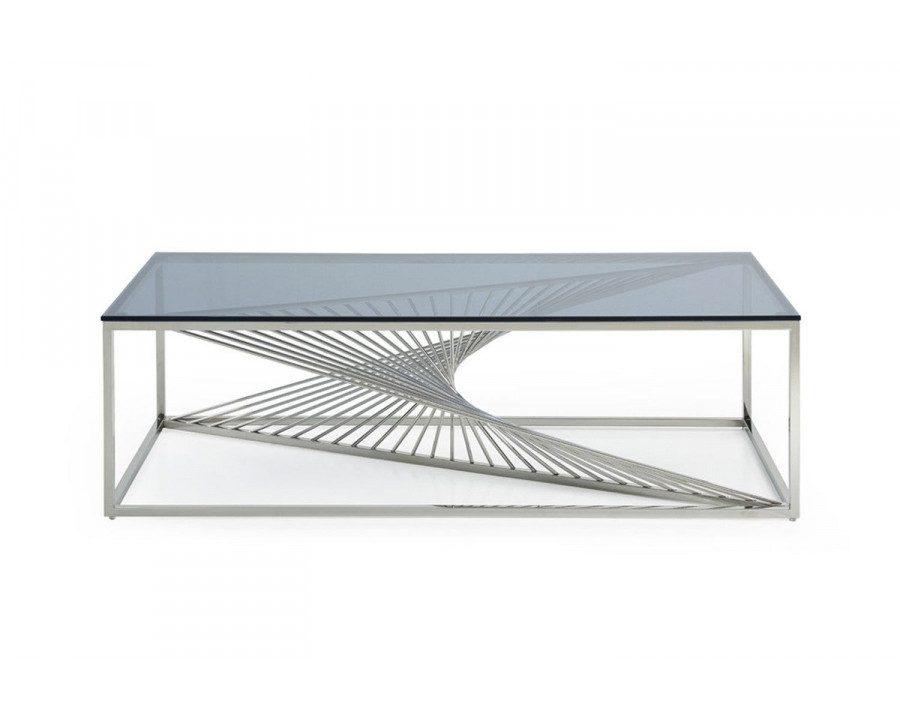 Jubilee - Scalea Modern Coffee Table in Glass/Stainless Steel