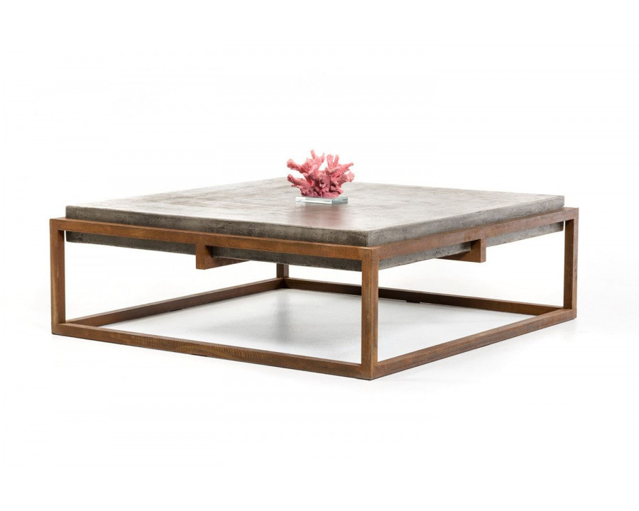 Jubilee - Maida Modern Coffee Table in Dark Gray/Rusty, Concrete/Steel