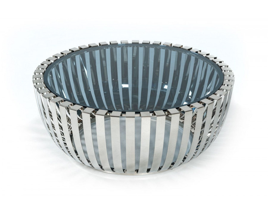 Jubilee - Mammola Modern Round Coffee Table in Stainless Steel/Glass