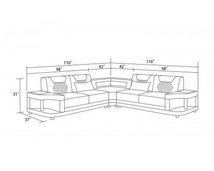 Jubilee - Tate Modern Corner Sectional with Led