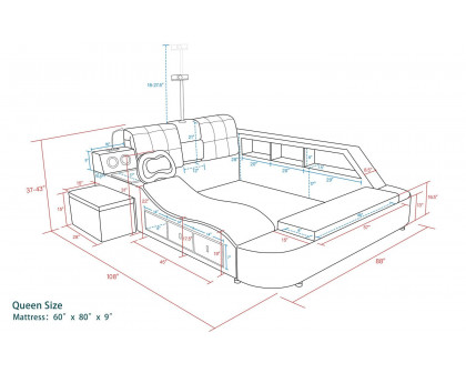 Jubilee - Sophia Tech Smart Ultimate All In One Right Hand Facing Bed