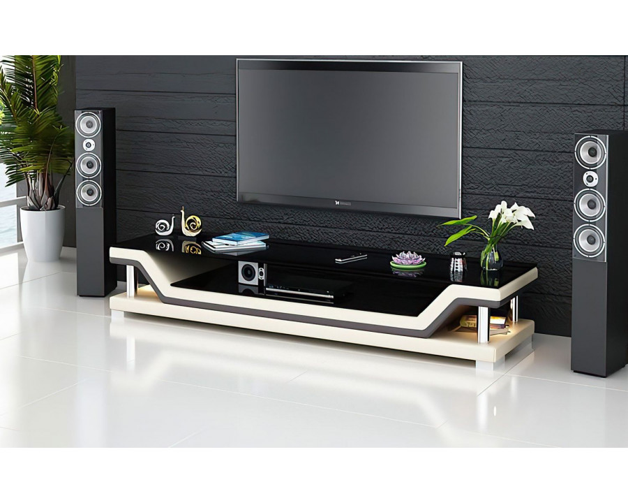 Jubilee Mano TV Stand - Beige/Dark Brown