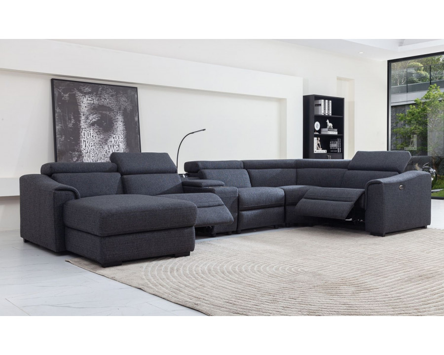 Jubilee Hogan Modern Reclining Left Hand Facing Sectional - Dark Gray, Fabric