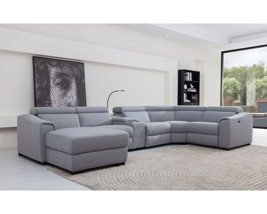 Jubilee Hogan Modern Reclining Left Hand Facing Sectional - Light Gray, Fabric