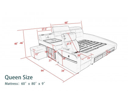 Jubilee - Veronica Multifunctional Smart Right Hand Facing Bed