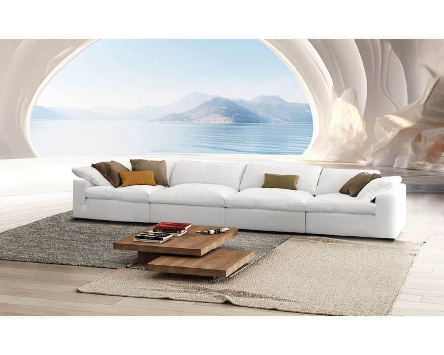 Jubilee Melo Modular Customizable 4 Pieces Sectional - White, Fabric