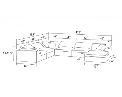 Jubilee - Melo Modular Customizable 7 Pieces Sectional