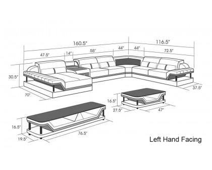 Jubilee - Bewley Modern Left Hand Facing Sectional with Storage