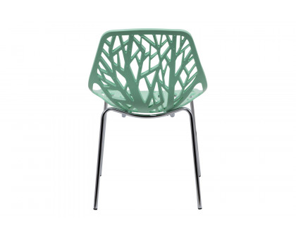 LeisureMod Asbury Modern Forest Design Dining Side Chair - Mint