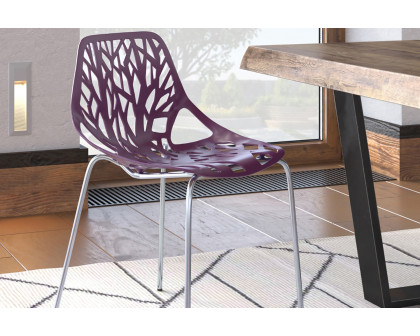 LeisureMod Asbury Modern Forest Design Dining Side Chair