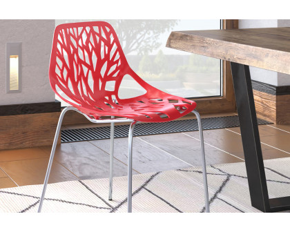 LeisureMod Asbury Modern Forest Design Dining Side Chair