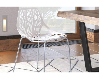 LeisureMod Asbury Modern Forest Design Dining Side Chair