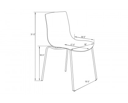 LeisureMod Astor Modern Water Drop Design Dining Side Chair - Clear