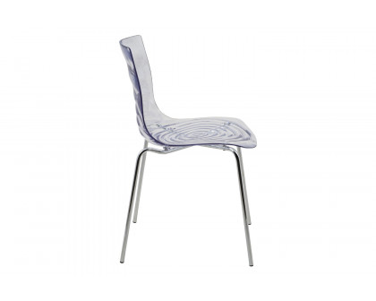 LeisureMod Astor Modern Water Drop Design Dining Side Chair - Clear