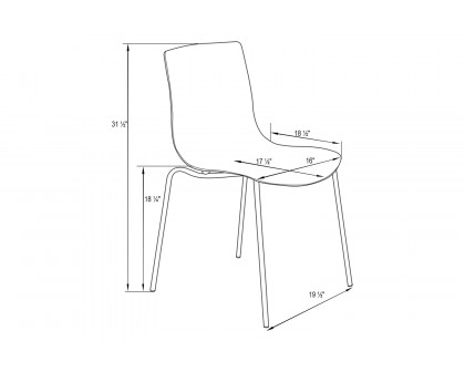 LeisureMod Astor Modern Water Drop Design Dining Side Chair - Transparent/Black