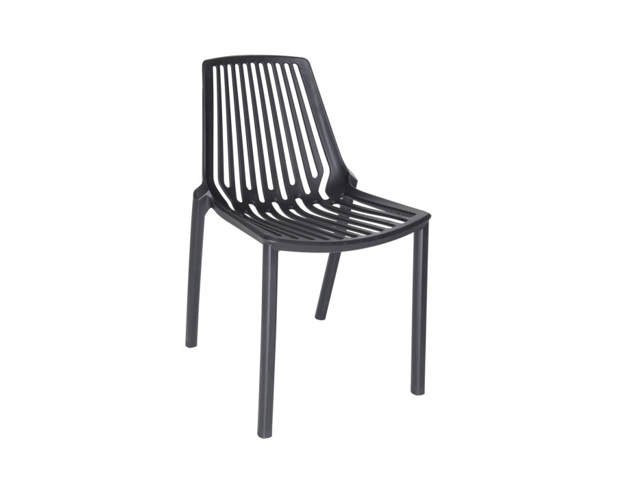 LeisureMod Acken Mid-Century Modern Plastic Dining Chair - Black