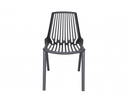 LeisureMod Acken Mid-Century Modern Plastic Dining Chair - Black