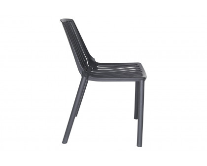 LeisureMod Acken Mid-Century Modern Plastic Dining Chair - Black