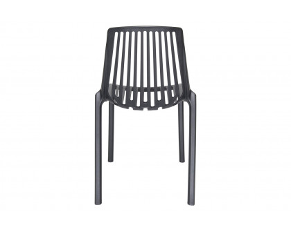 LeisureMod Acken Mid-Century Modern Plastic Dining Chair - Black