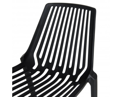 LeisureMod Acken Mid-Century Modern Plastic Dining Chair - Black