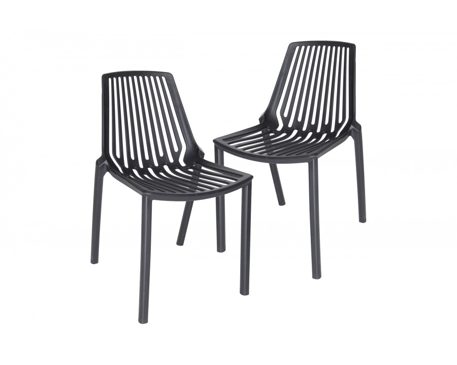 LeisureMod Acken Mid-Century Modern Plastic Dining Chair (Set Of 2)