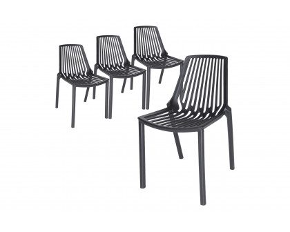 LeisureMod Acken Mid-Century Modern Plastic Dining Chair (Set Of 4)