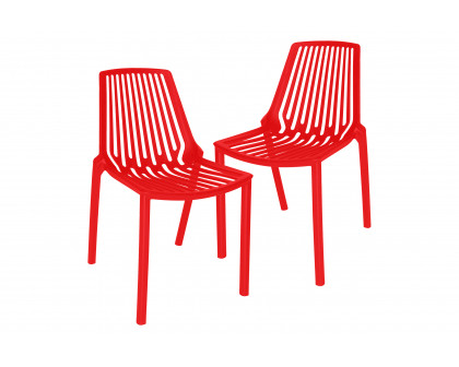 LeisureMod Acken Mid-Century Modern Plastic Dining Chair (Set Of 2)