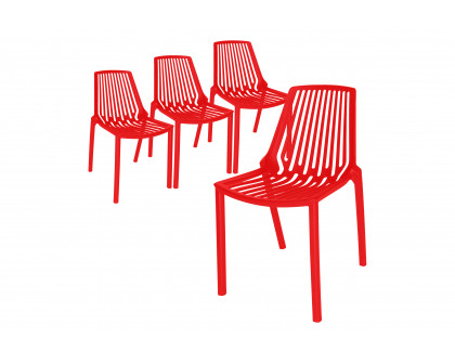 LeisureMod Acken Mid-Century Modern Plastic Dining Chair (Set Of 4)